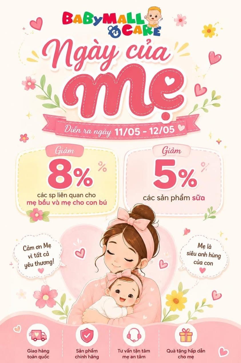 Ưu đãi 8% cho sản phẩm mẹ bầu/mẹ cho con bú, 5% cho sữa tại BabyMall & Care Masteri Centre Point. Hàng chính hãng, tư vấn tận tình. - 2/2