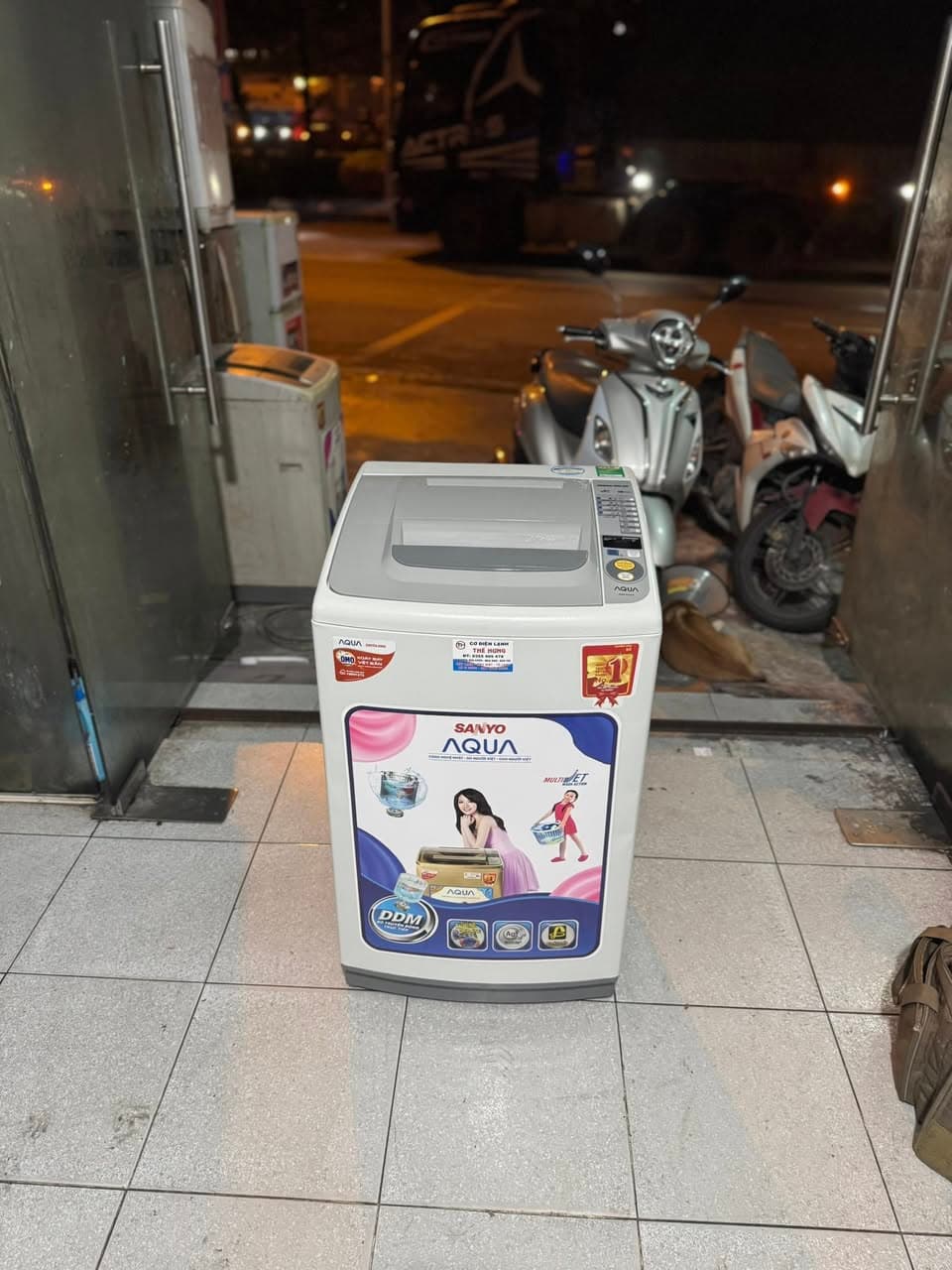 Thanh lý máy giặt 7kg và tủ lạnh Panasonic 152L, giá tốt, bao ship lắp đặt và bảo hành 3 tháng. Liên hệ 0355405478. - 1/3