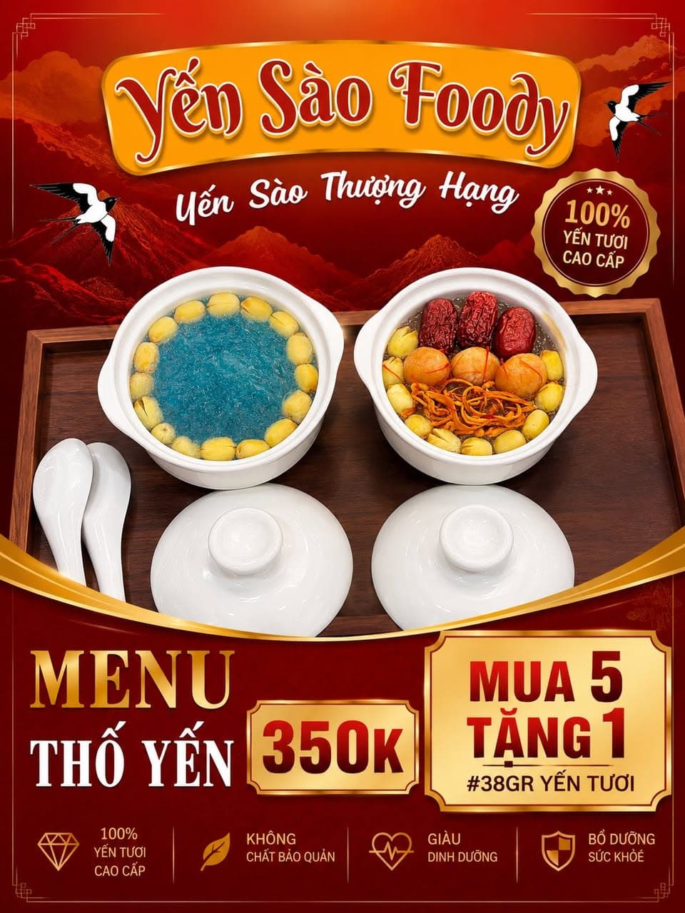 Yến chưng thố tươi kết hợp hạt sen bổ dưỡng, giao tận tay tại Vinhomes Grand Park. Đặt ngay để gửi sức khỏe đến người thân. - 1/5