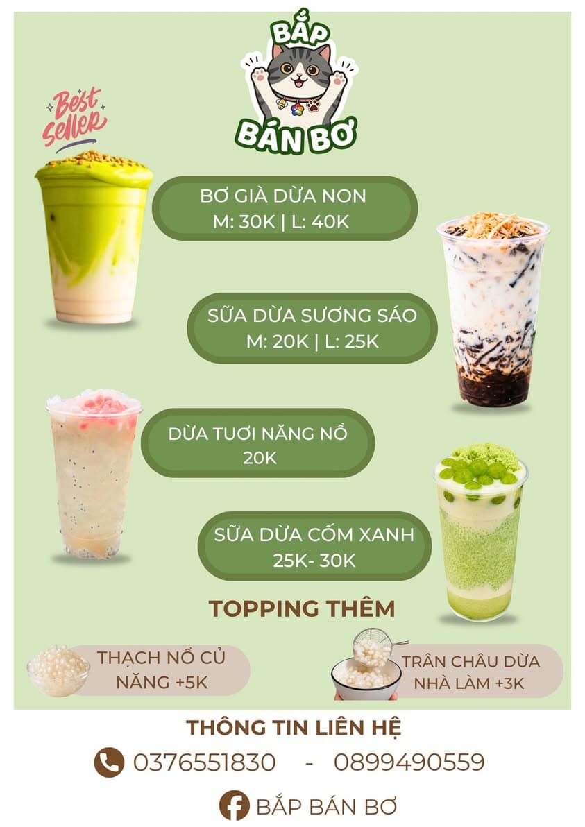 Bán khúc bạch sầu riêng, bơ già dừa non, sữa dừa sương sáo, dừa tươi. Giá từ 39k/hộp. Free ship Vinhomes, hỗ trợ ship trên 3km. Đặt hàng: 0376551830 - 0899490559. - 1/5
