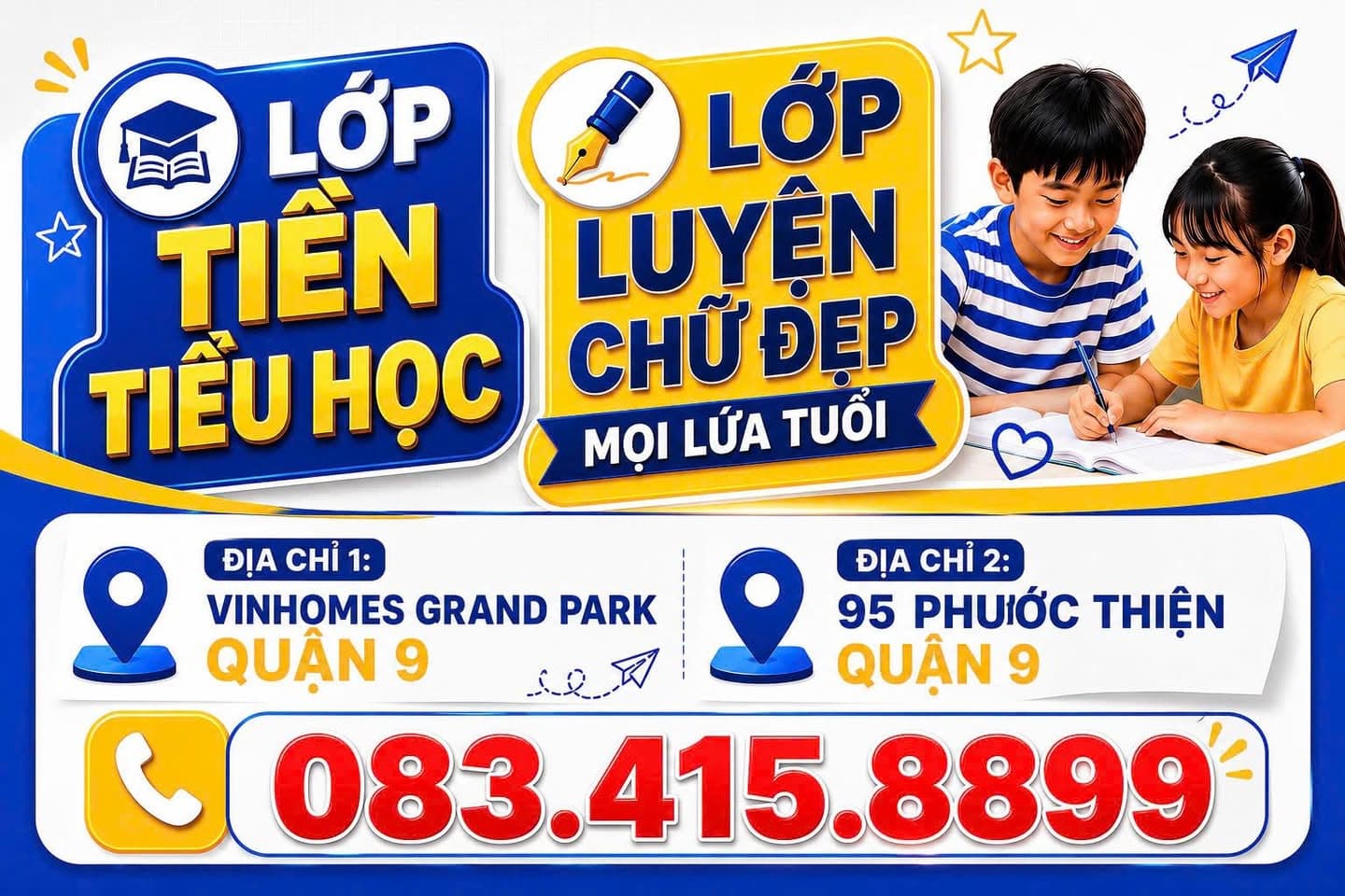 Học viện Ươm Mầm Trí Tuệ Việt tuyển sinh các khóa học hè, ôn hè, luyện thi, kèm bài 1:1, luyện viết chữ đẹp, học tiếng Việt cho mọi lứa tuổi tại Q9, Q12. - 5/5
