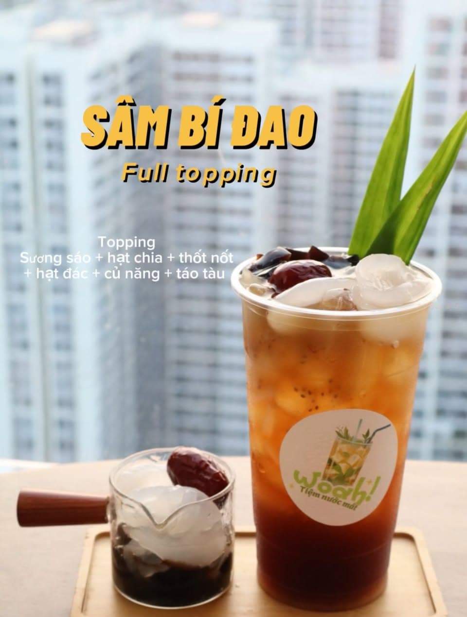 Bán sâm bí đao, sâm dừa nước, nước dừa full topping giá 30k/ly, sâm chai 18k/chai. Ship nội khu Vinhome Grand Park, phục vụ từ 8:00-22:00. - 2/3