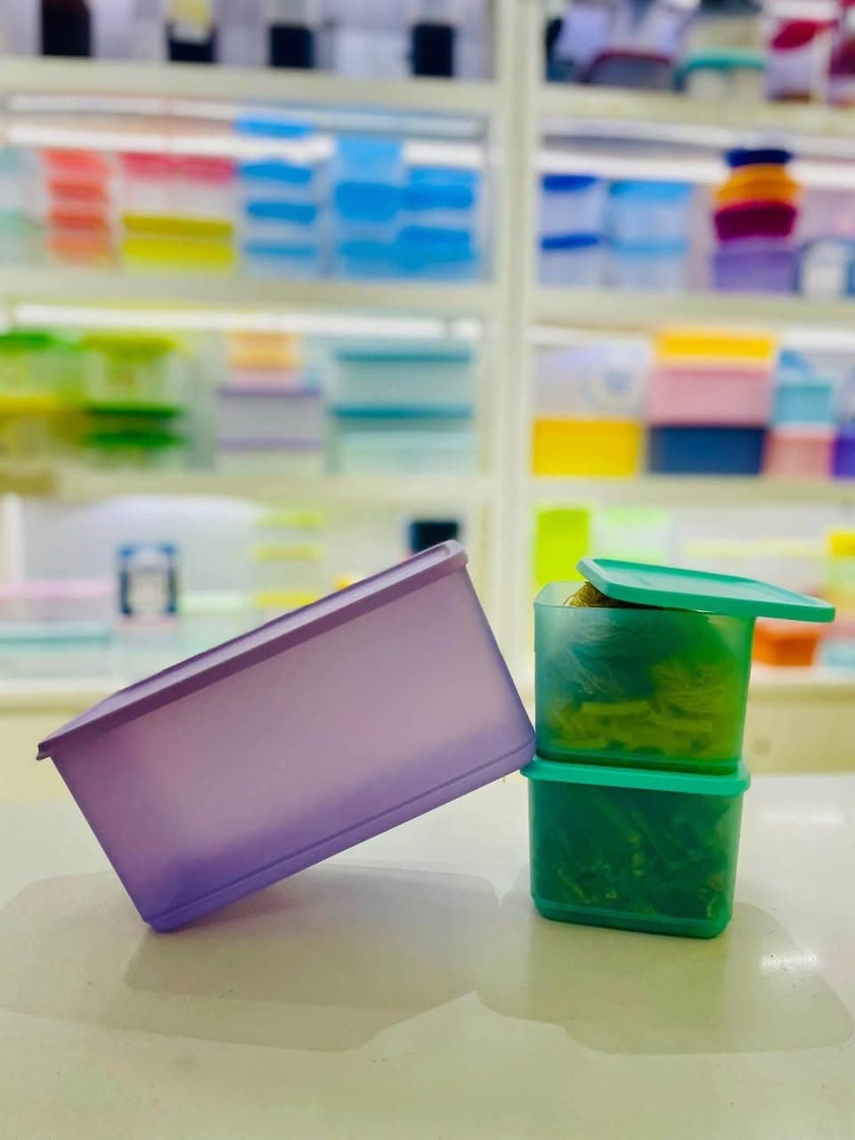 Bộ trữ mát – trữ khô Tupperware Cubix Starter, gồm hộp 3.1L và 2 hộp 1L, giúp bảo quản thực phẩm khô, tối ưu không gian tủ, an toàn cho sức khỏe. - 5/5