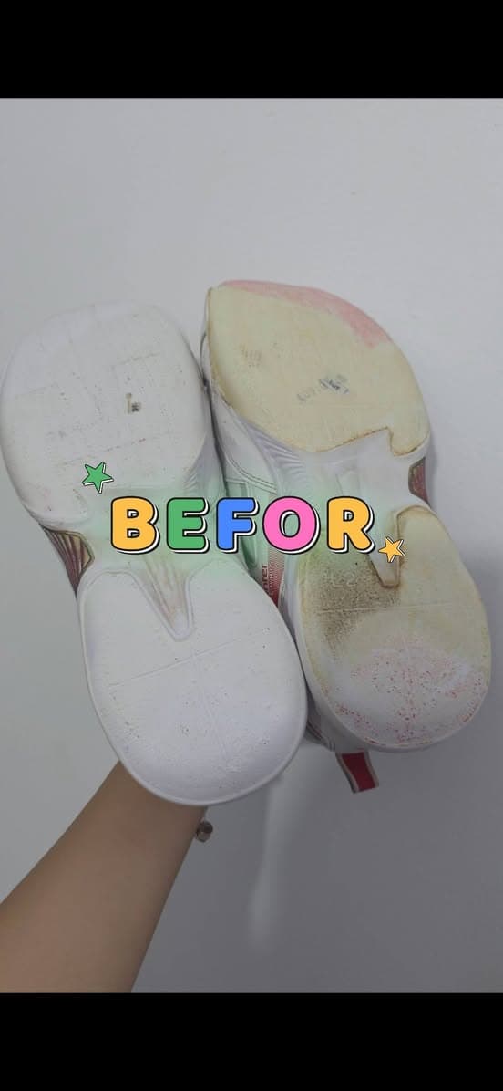 Dịch vụ vệ sinh, sửa chữa, dán keo, thay đế, repaint và tẩy ố giày dép tại Tân Bình & Thủ Đức. Bảo hành bong keo 6 tháng. Giá dán keo đế từ 200k. - 1/2