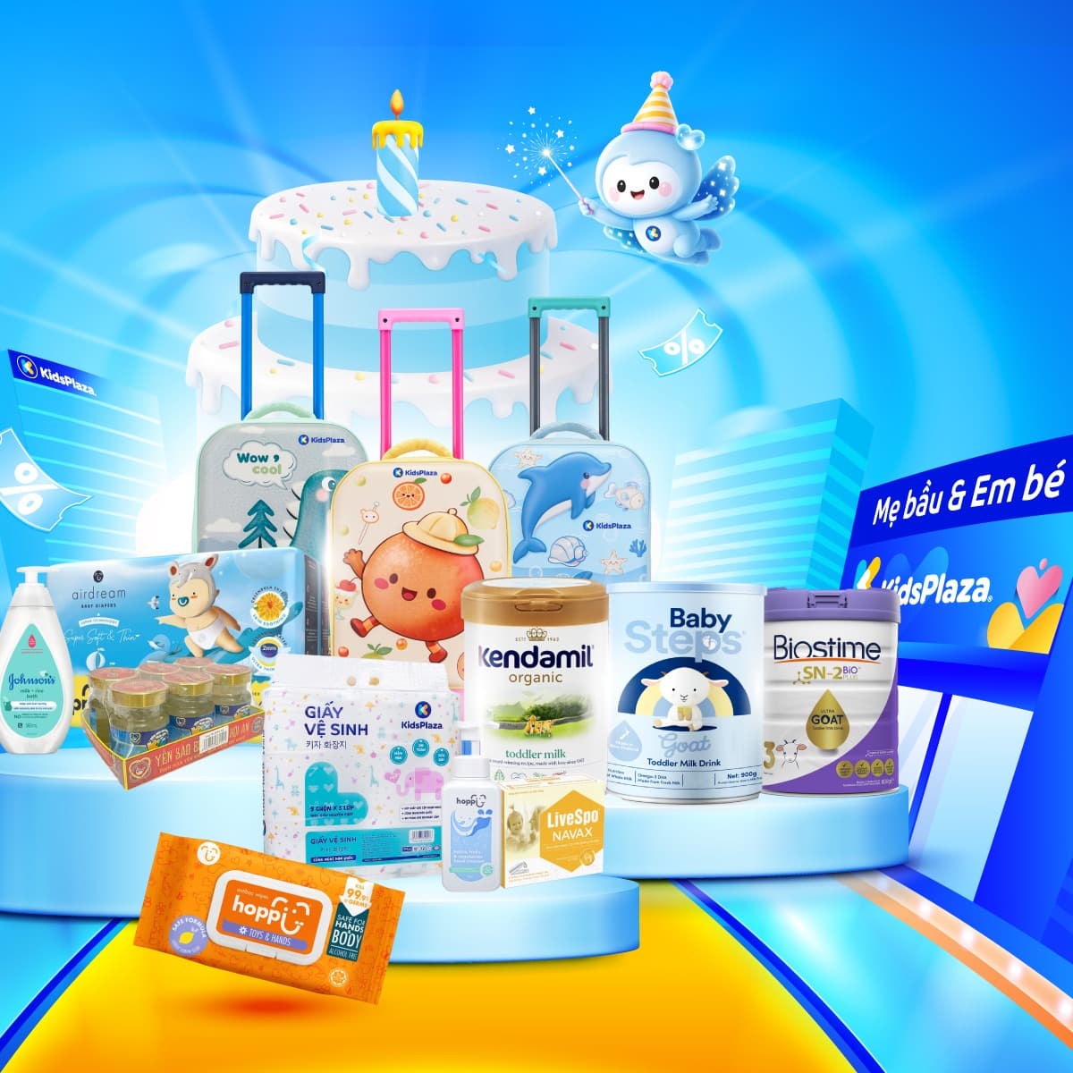 KidsPlaza Hồ Chí Minh khuyến mãi sữa cao cấp cho bé, mua nhiều nhận quà tặng hấp dẫn như vali kéo, khăn ướt, tã bỉm, nước giặt xả. Áp dụng từ 01/05 - 15/06/2026. - 2/5