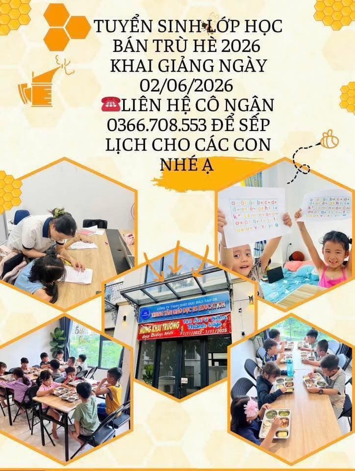 Tuyển sinh lớp bán trú hè 2026 tại Vinhome Grand Park, Q9: rèn chữ, luyện đọc, kỹ năng, mỹ thuật, ăn trưa, môi trường thân thiện. Liên hệ cô Ngân để đăng ký. - 1/4
