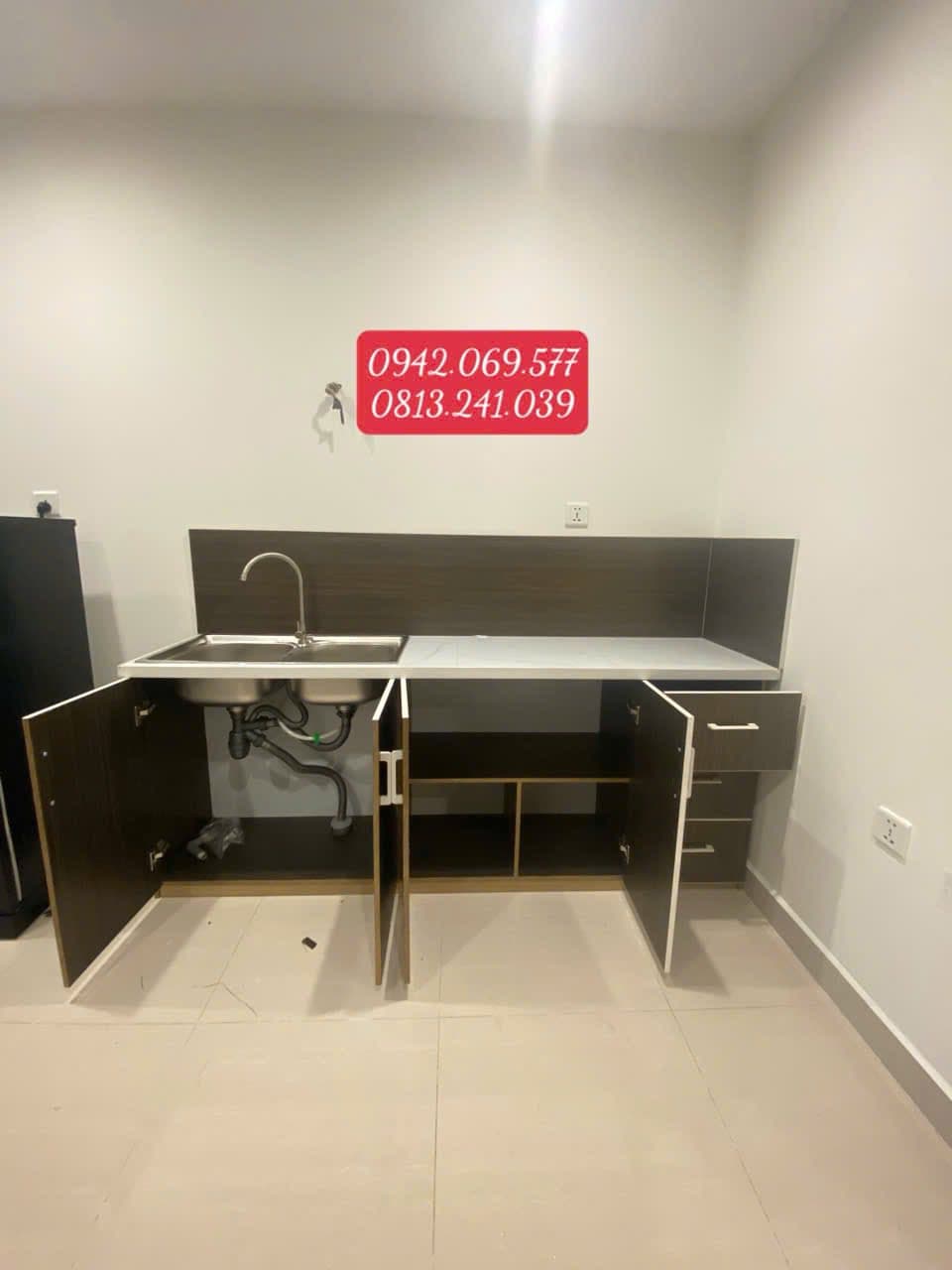 Xưởng Hưng Phát cung cấp tủ bếp nhựa Vincoplast, nhựa Đài Loan, gỗ MDF, lắp ráp, vận chuyển và bảo hành tận nơi. Nhận công trình lớn nhỏ tại TpHCM, Đồng Nai, Tây Ninh. - 1/5