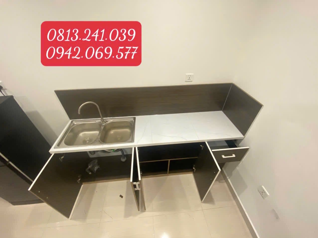 Xưởng Hưng Phát cung cấp tủ bếp nhựa Vincoplast, nhựa Đài Loan, gỗ MDF, lắp ráp, vận chuyển và bảo hành tận nơi. Nhận công trình lớn nhỏ tại TpHCM, Đồng Nai, Tây Ninh. - 3/5