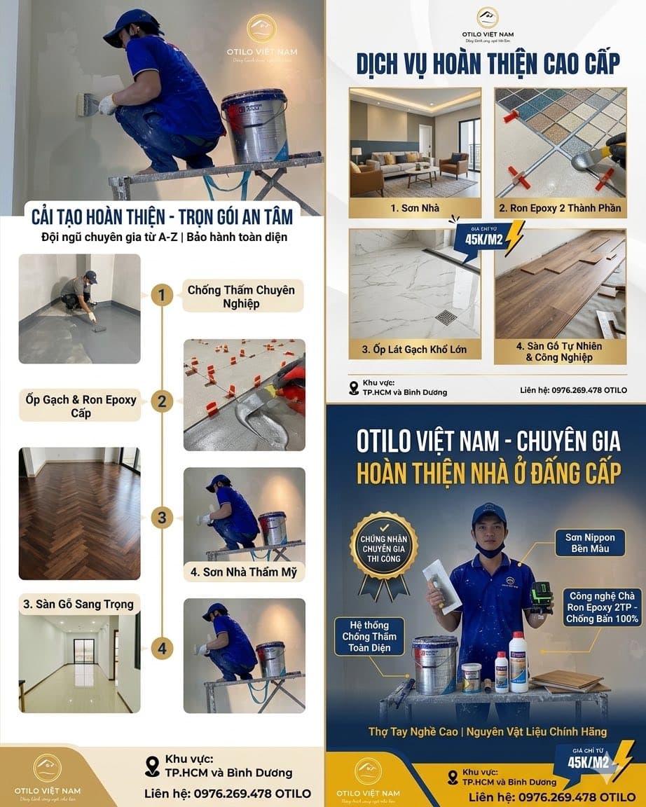Dịch vụ sơn sửa, cải tạo nhà, lát sàn, chống thấm, sửa trần thạch cao, lắp lavabo, báo giá nhanh cho cư dân. Liên hệ tư vấn 24/24 qua Zalo. - 1/5