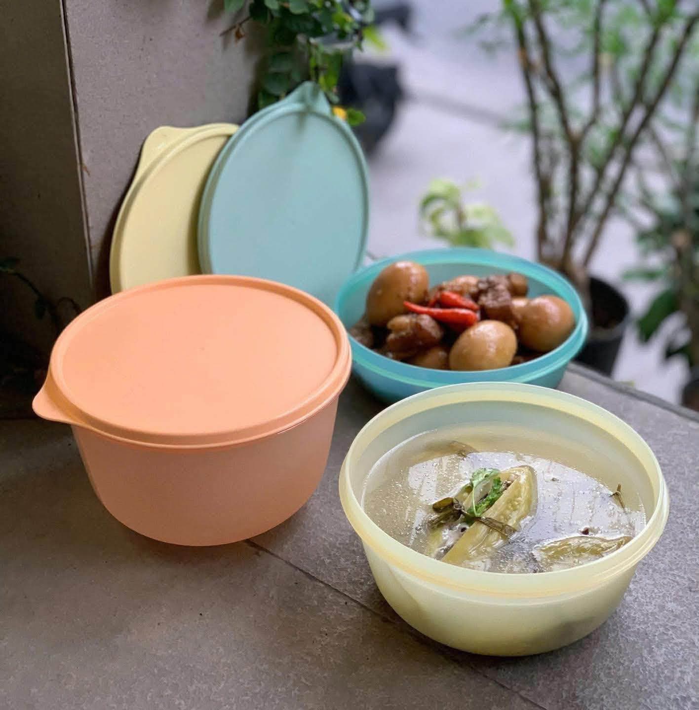 Bộ 3 tô Modular Tupperware chính hãng, dùng bảo quản thực phẩm, rau củ, món ăn đã sơ chế. Nắp kín khí, tiết kiệm diện tích bếp, chất lượng đảm bảo. - 1/5