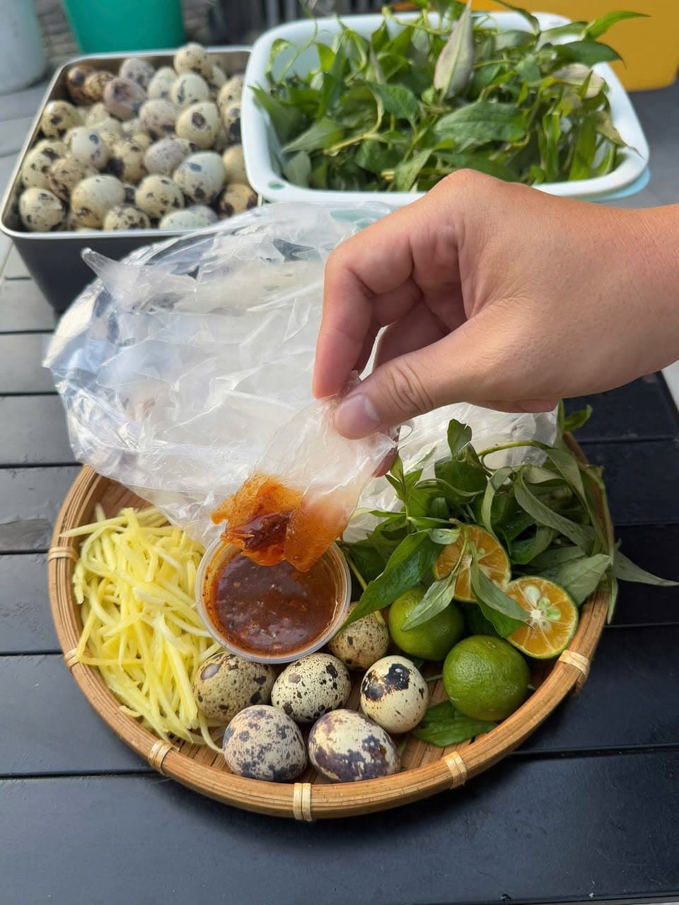 Bán bánh tráng chấm, nhận order giao vào thứ 6, giá 20k/phần, gồm đầy đủ như hình. - 5/5
