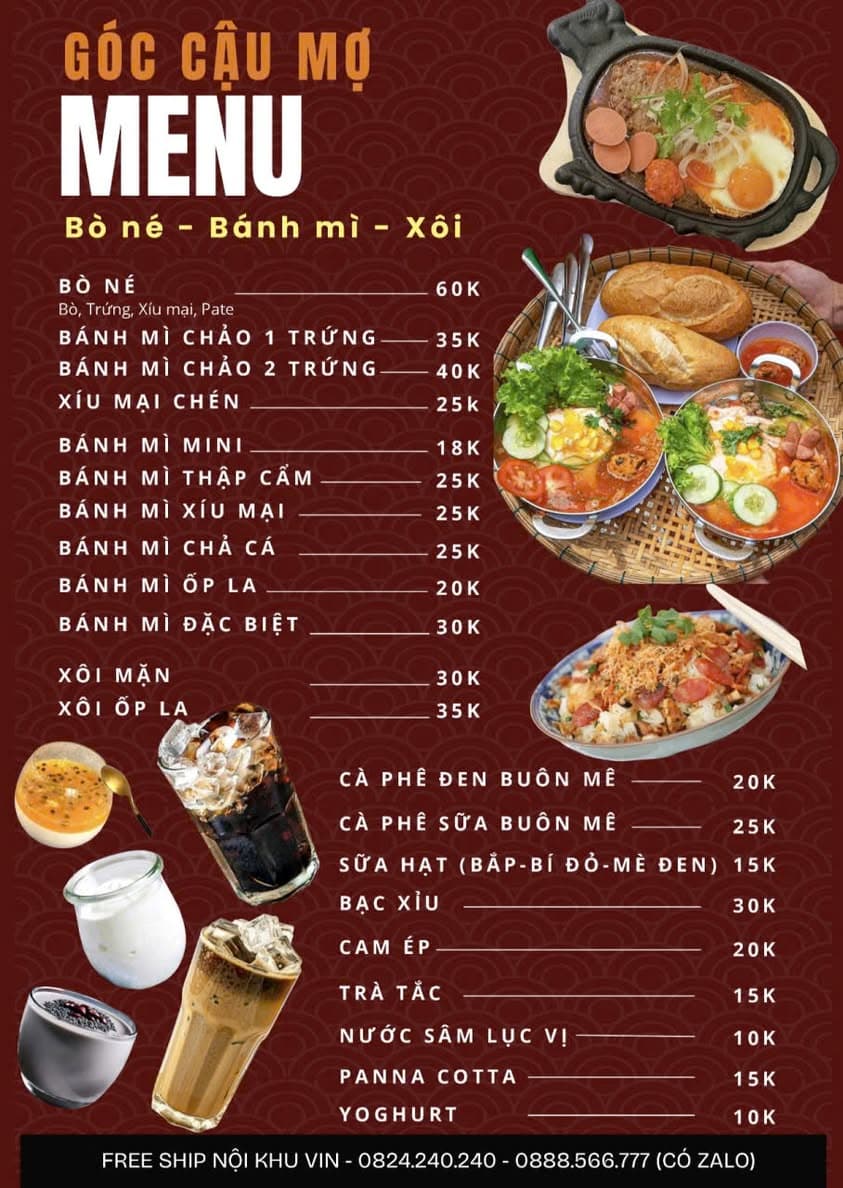 Bữa sáng đa dạng: bánh mì, xôi, bò né, cafe, yaourt, panna cotta, sữa hạt. Freeship nội khu Manhattan, Thủ Đức. Liên hệ: 0824.240.240. - 3/5
