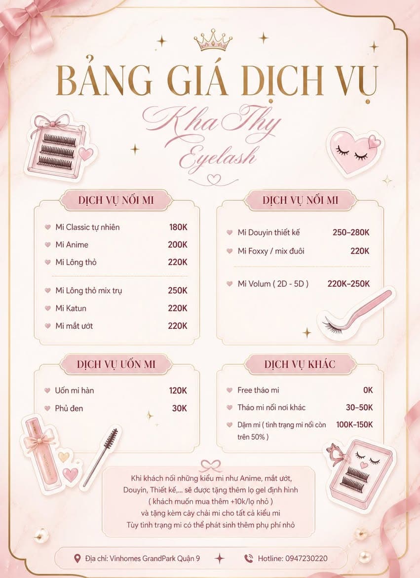 Dịch vụ nối mi và làm nail tại nhà quanh Vinhomes Grand Park Q9. Thiết kế mi phù hợp dáng mắt, nail từ nhẹ nhàng đến cá tính. Đặt lịch tư vấn trước. - 4/5