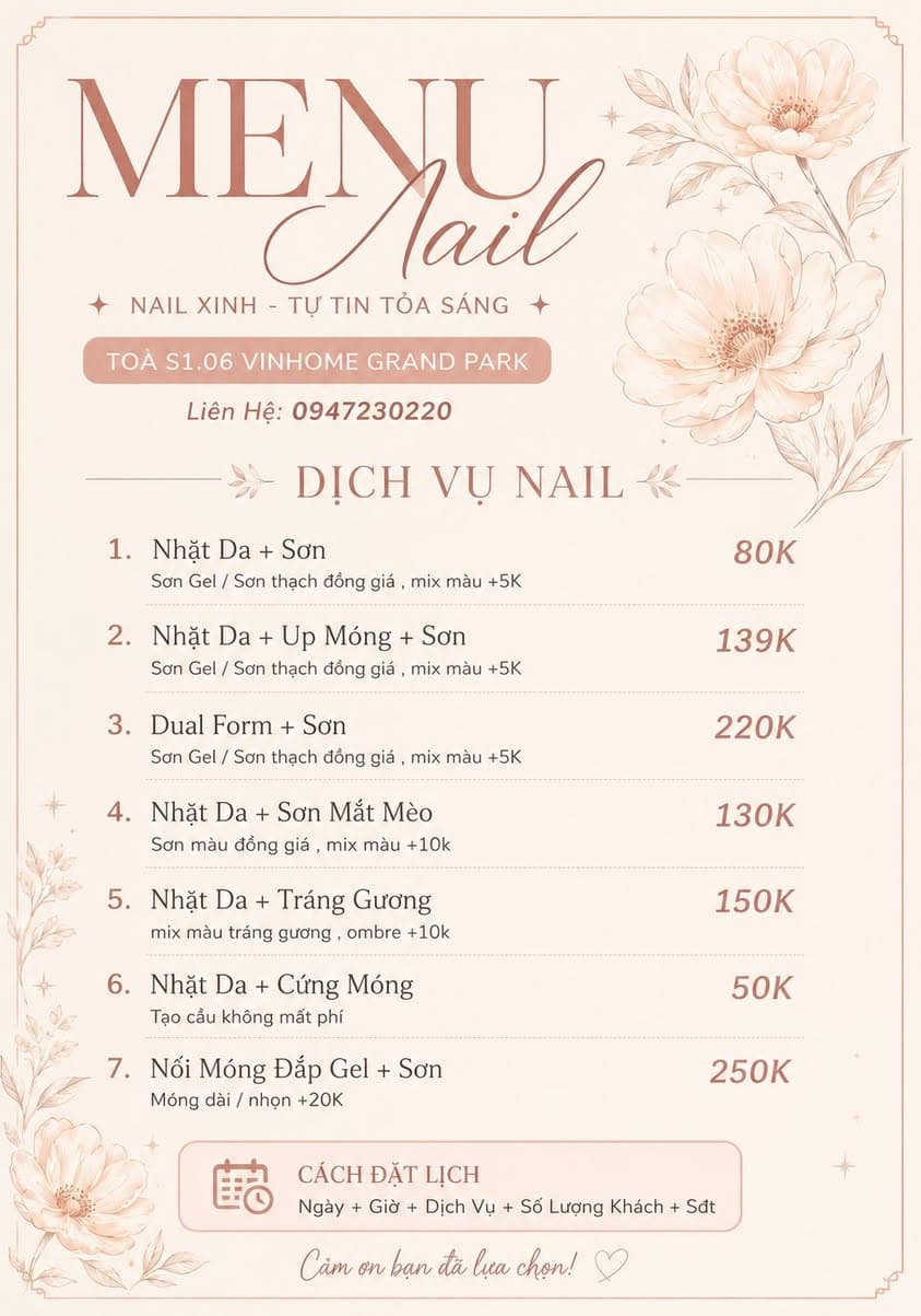 Dịch vụ nối mi và làm nail tại nhà quanh Vinhomes Grand Park Q9. Thiết kế mi phù hợp dáng mắt, nail từ nhẹ nhàng đến cá tính. Đặt lịch tư vấn trước. - 5/5
