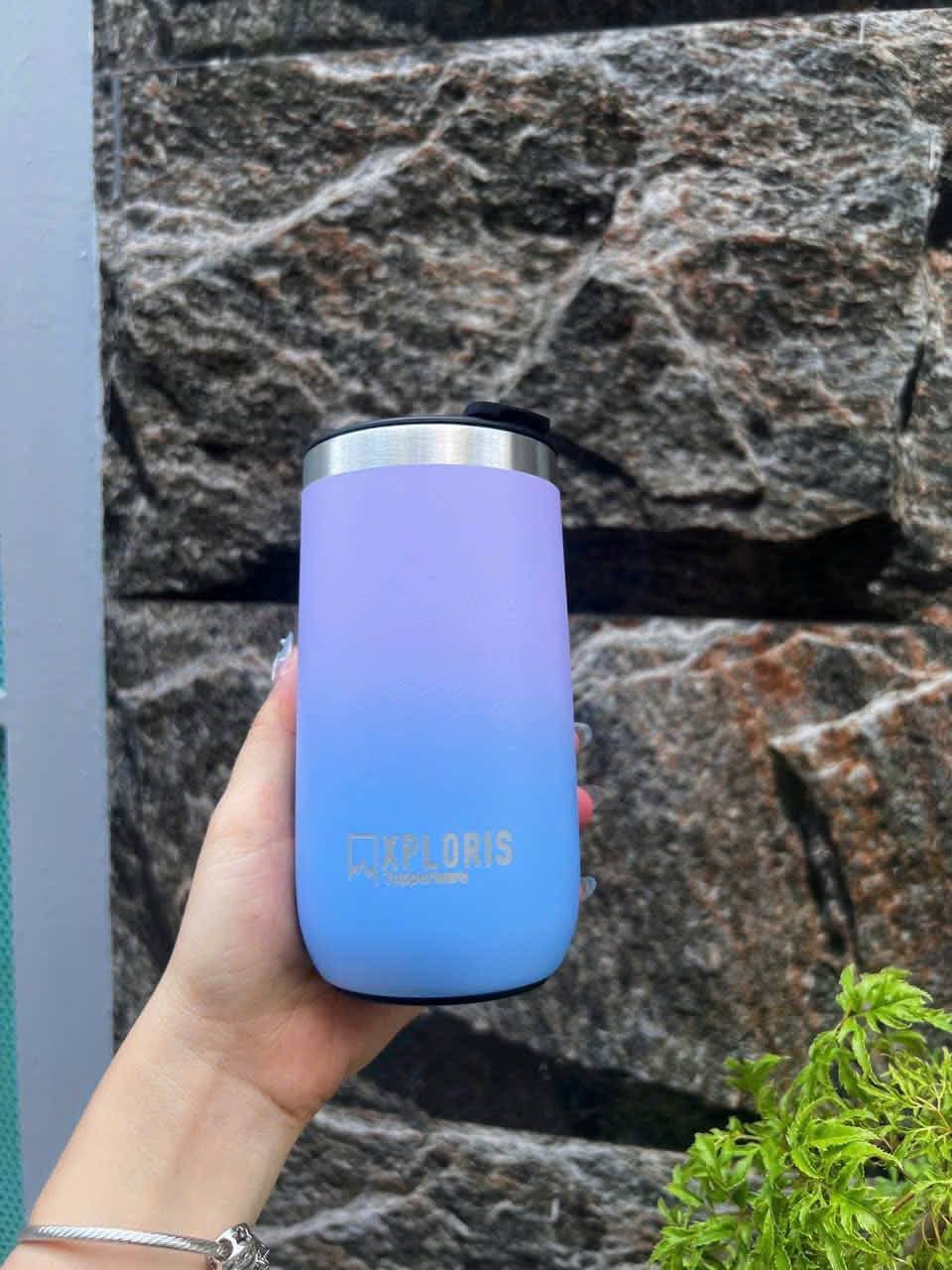 Ly giữ nhiệt 350ml màu tím pastel nhỏ gọn, tiện lợi mang đi học, đi làm, giữ nóng/lạnh, phù hợp cho cà phê, trà, nước mỗi ngày. - 2/4
