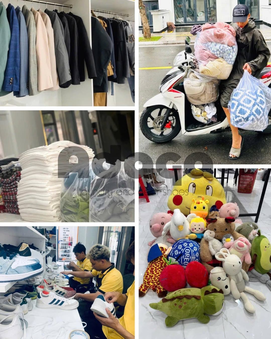 Dịch vụ vệ sinh giày, giặt ủi, giặt túi xách, rèm, topper, giặt hấp, freeship 2 chiều khu Vinhomes. Giá từ 12k/kg. Liên hệ: 0862.784.525, 035.648.6562. - 1/1