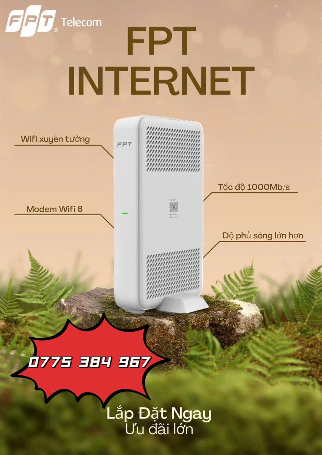 Lắp đặt mạng FPT, wifi mạnh, hỗ trợ camera an ninh, nhiều gói cước phù hợp sinh viên, hộ gia đình, phòng trọ. Hỗ trợ kỹ thuật tận nơi. - 1/1