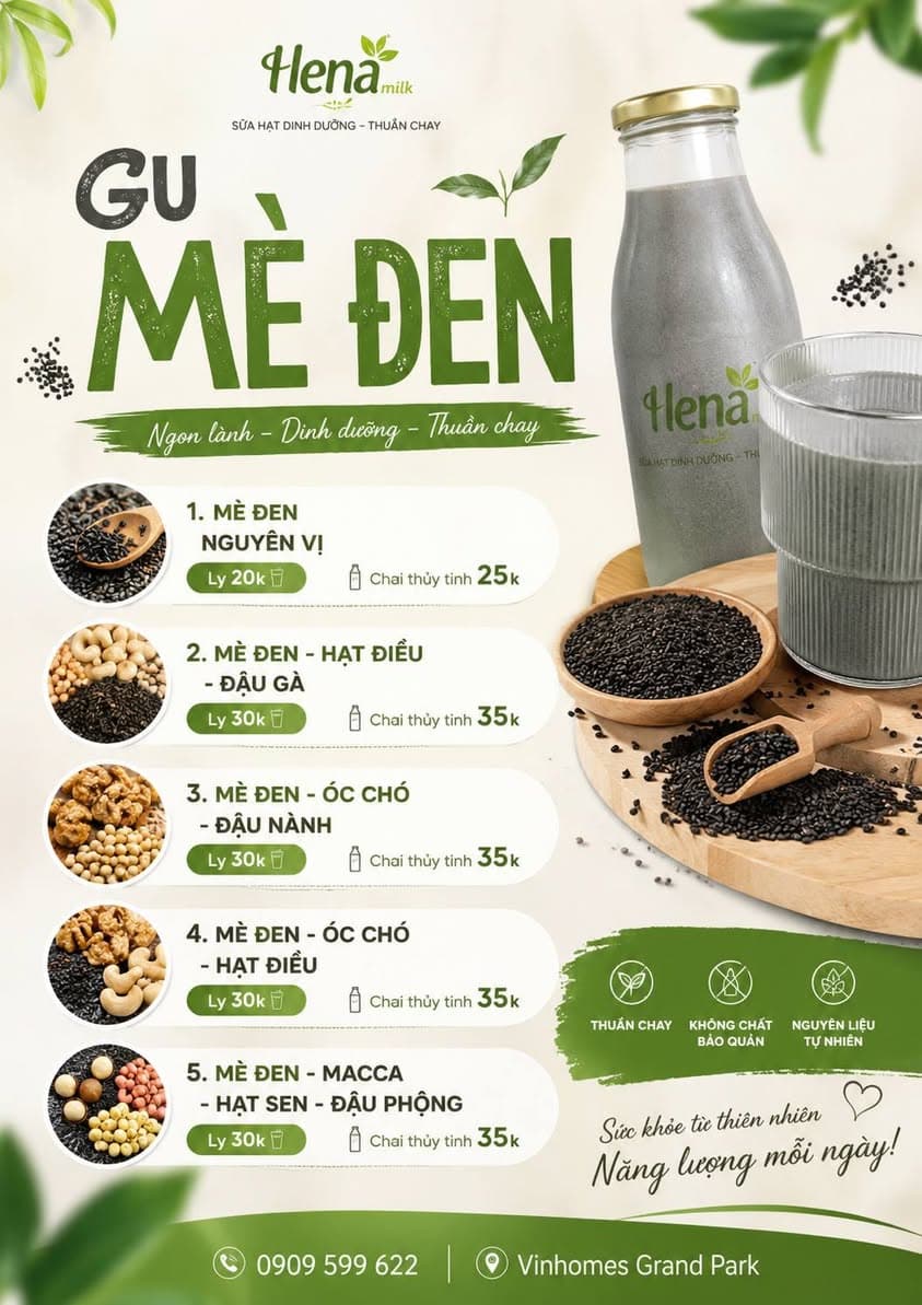 Bán sữa hạt dinh dưỡng với 5 vị lạnh có sẵn, giao nhanh tại Vinhomes, freeship mọi đơn hàng. Combo 3 chai 99k, ly giấy 30k, chai 35k. Đặt qua 0909599622. - 3/5