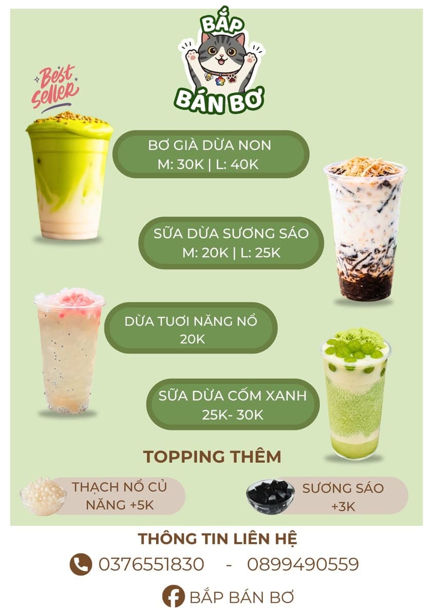 Đồ uống đêm, menu nước kèm trân châu dừa nhà làm. Đặt hàng qua số 0376551830. Phù hợp cho team cú đêm thèm nước. - 1/4