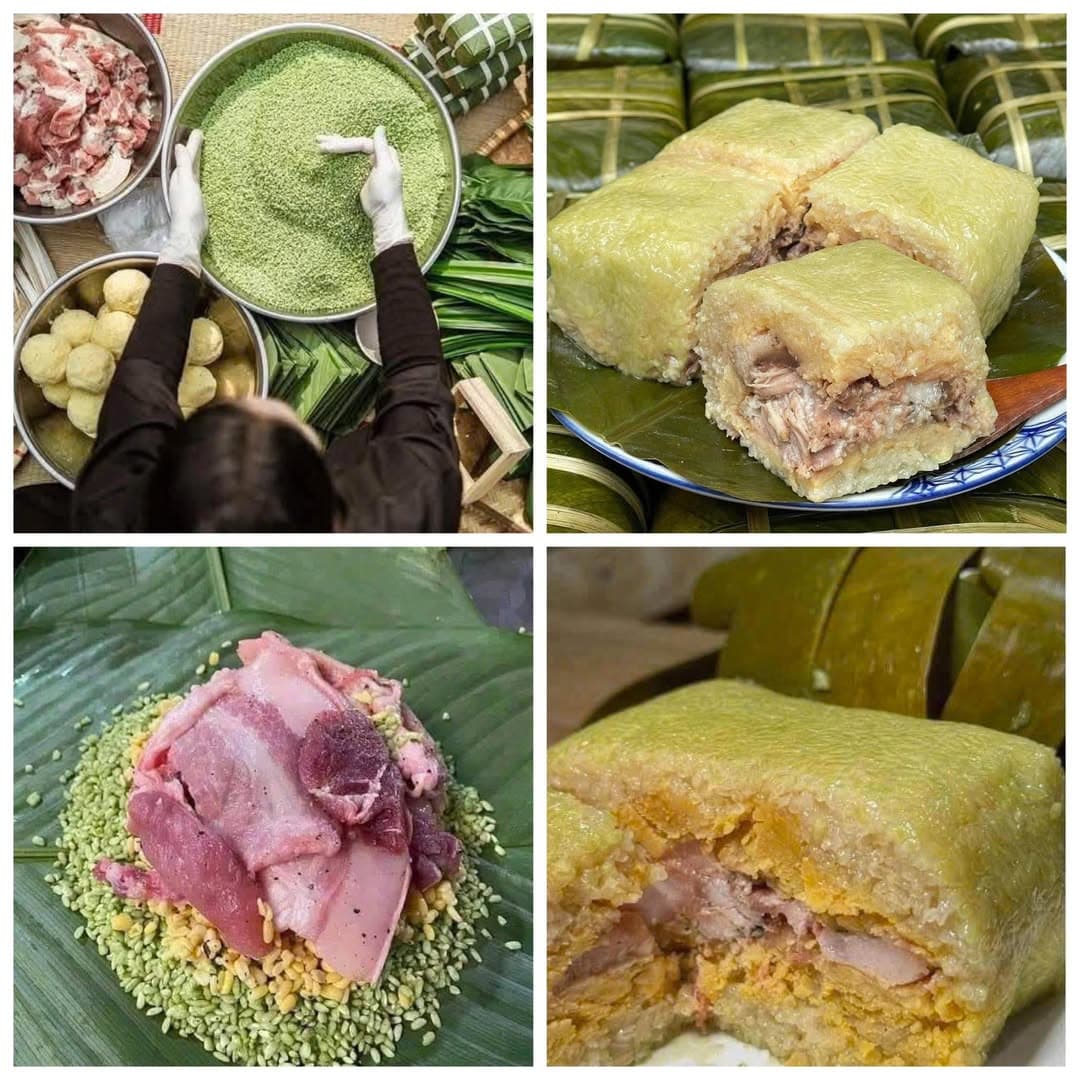 Bánh chưng Bắc nấu thủ công bằng bếp củi, nhân đậu xanh thịt lợn quê, xanh tự nhiên từ lá giềng. Freeship nội khu Thủ Đức cho đơn 2 cái. Giá 140k/set 2 cái. - 1/1